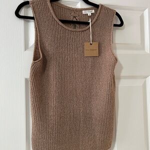 Blu Pepper Women's Tan Knit Tank Top